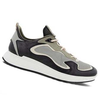 Men's Ecco St.1 Laced Sneakers Grey / Black | Canada 647HAP